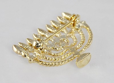 Crystal Menorah Brooch