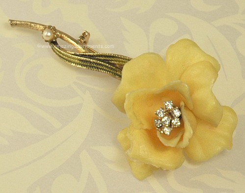 Vintage Celluloid Flower Pin