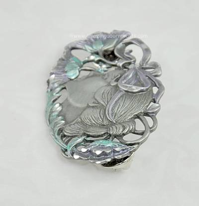 Lalique Inspired Art Nouveau Look Pin