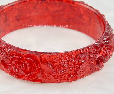 Red Plastic Bangle Bracelet