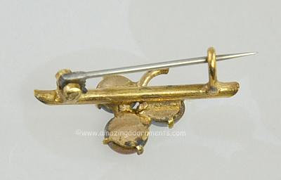 Antique Saphiret Clover Pin