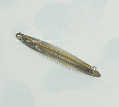 Antique Sterling Silver Bar Pin Signed Unger Brothers