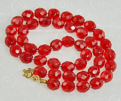 Vintage Red Crystal Necklace