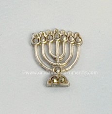 Sterling Menorah Pin