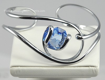 Blue Glass Cuff Bracelet