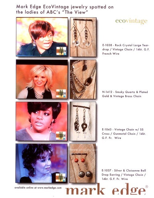 Mark Edge Ecovintage Jewelry on the View