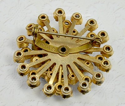 Vintage Signed Triad AB Rhinestone Brooch Amazing Adornments