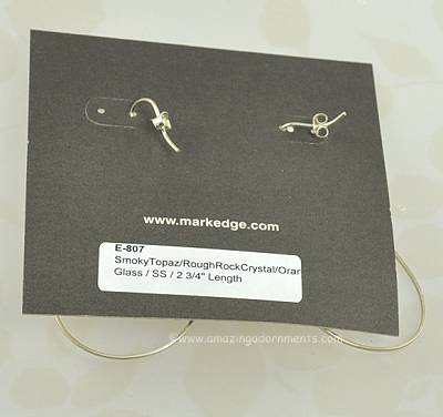 Mark Edge Sterling and Crystal Hoop Earrings