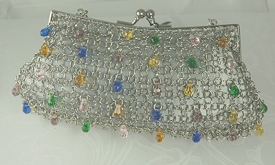 Never Carried Aluminum Link Evening Bag with Dangling Crystals from WHITING & DAVIS