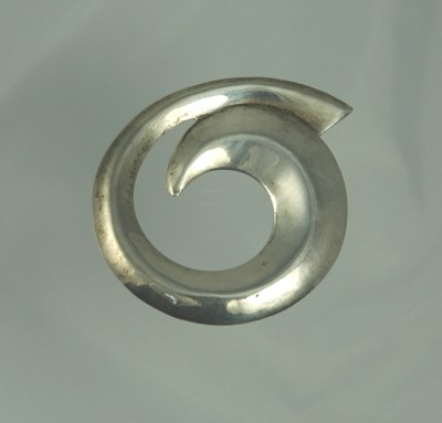 Modernist Sterling Silver Brooch Marked .925