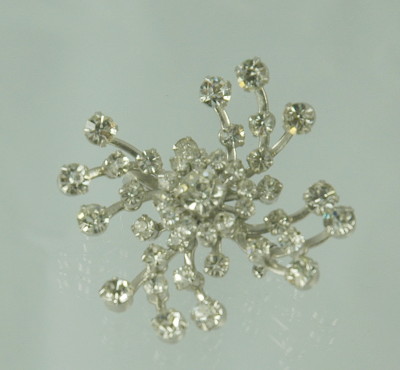 Glitzy Vintage Rhinestone Pinwheel/Snowflake Brooch
