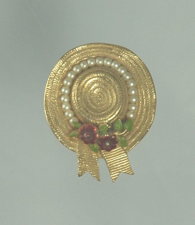 Beautiful Hat Pin Ringed with Faux Pearls from CINER