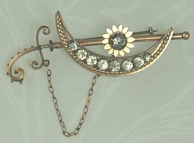 Victorian Dagger Pin with Paste Rhinestones