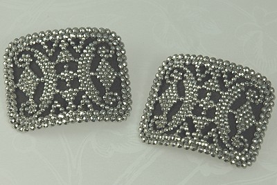 Victorian or Early Edwardian Arched ARTOIS STYLE Cut Steel Shoe Buckles