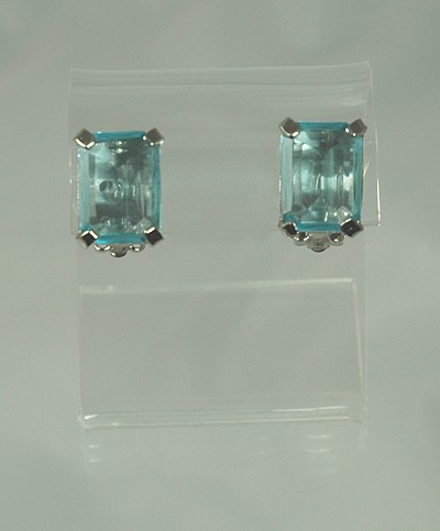 Vintage JUDY LEE Large Blue Rhinestone Ear Clips