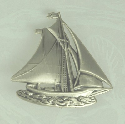 DANECRAFT Sterling Sailing Sloop Pin/Brooch