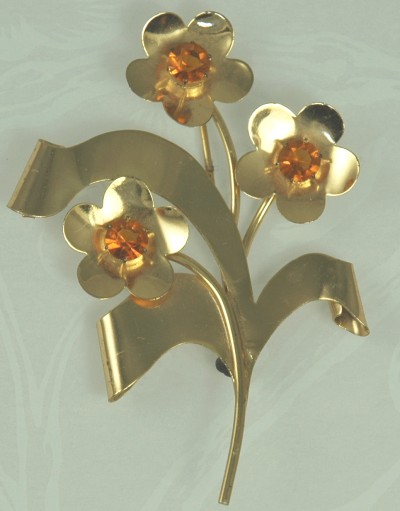 Retro 1940s Sterling CRAFT by CORO Spray Brooch