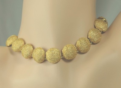 Stunning Gold Tone Necklace Signed BSK