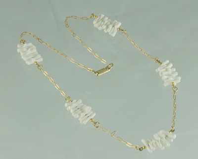 HOBE Vintage Faux Coral White Branch Necklace