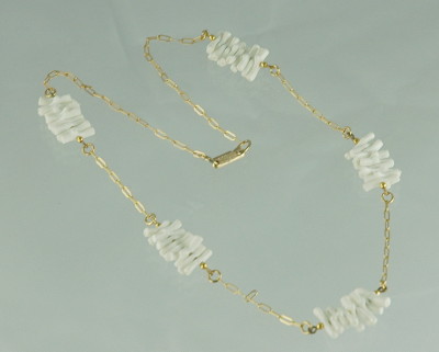 HOBE Vintage Faux Coral White Branch Necklace