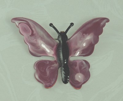Beautiful Magenta Enamel Butterfly Pin