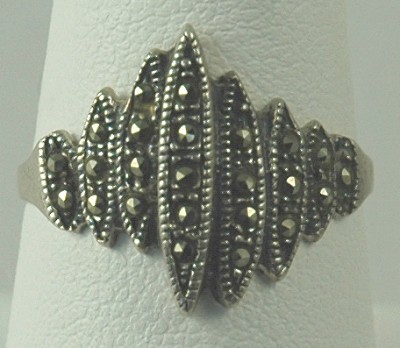 Sterling Silver and Marcasite Ring~ Size 7 1/2