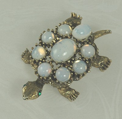 Gorgeous PAULINE RADER Turtle Figural with Moonstones