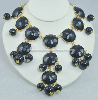 New Statement Making Black Resin Bubble Necklace