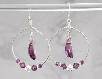 Hand Made Sterling Silver and Swarovski Crystal Earrings