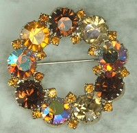 KARU ARKE Exceptional Circle Brooch in Autumn Hues