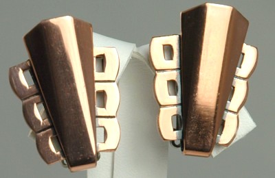 RENOIR Angular Shaped Copper Clip- on Earrings