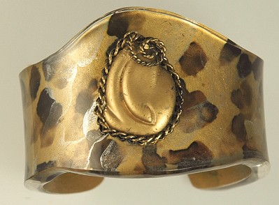 Wide Rigid Wavy Lucite Animal Print Cuff Bracelet