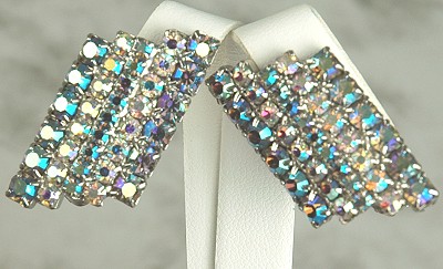 ALICE CAVINESS Aurora Borealis Rhinestone Ear Clips