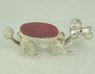 Sweet FLORENZA Nodder Poodle Pin Cushion for the Vanity Table - BOOK PIECE