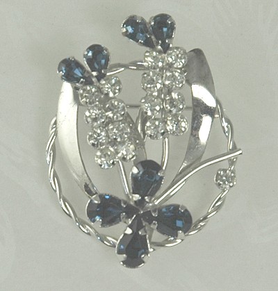 Notable Sterling and Rhinestone Floral Pin/Pendant from STAR-ART