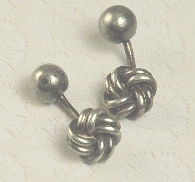 Vintage Sterling Silver Knot Style Cufflinks