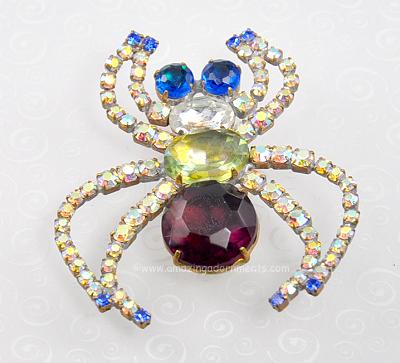 Creepy Large Spider Insect Brooch Signed BIJOUX MJ