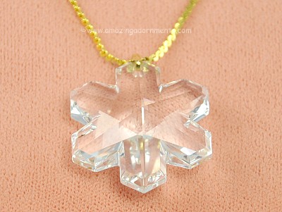 Spiffy Crystal Snowflake Pendant Necklace