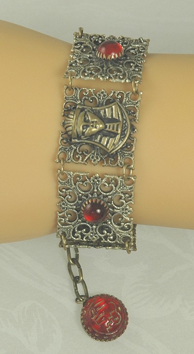 Lovely EGYPTIAN REVIVAL ART DECO Filigree Bracelet