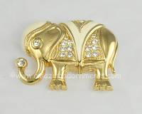 KENNETH JAY LANE for AVON Royal Elephant Pin/Pendant with Enamel and Rhinestones
