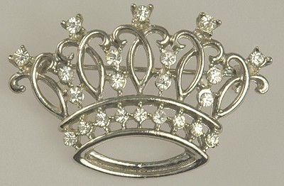 Imperial Vintage Crown Pin with Rhinestones