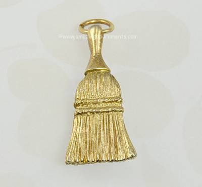 Unique Vintage Signed ROBERT MANDLE Spring Cleaning Wisk Broom Pin/Pendant