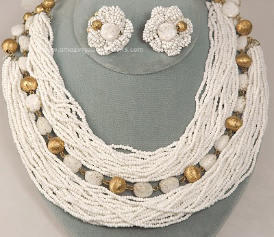 WILLIAM HOBE Bride or Party Multi- Strand Necklace and Earring Set