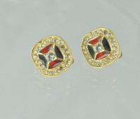 Fun Patriotic Rhinestone Clip-on Earrings