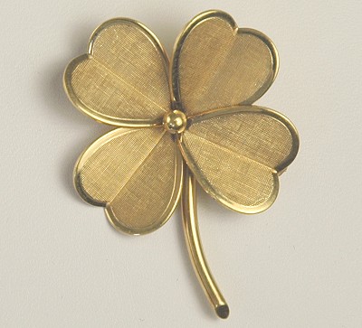 VAN DELL Gold Filled Four Leaf Clover Pin