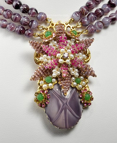 Extravagant MARK MERCY for STANLEY HAGLER Amethyst Necklace with Hand Wrapped Pendant
