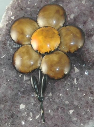 Huge ORIGINAL by ROBERT Enameled Floral Brooch