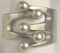 Sleek Norway Sterling Modernist ANNA GRETA EKER Ring Size 7~  BOOK PIECE