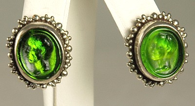Signed by Contemporary Designer STEPHEN DWECK Sterling Intaglio Earrings