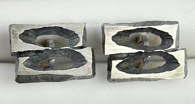 Vintage Modernist Sterling Silver Cufflinks Signed STEN & LAINE Finland